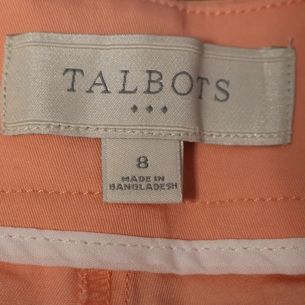 Talbots Bermuda Shorts Womens Size 8 Coral Stretch Cotton Preppy Coastal Modest